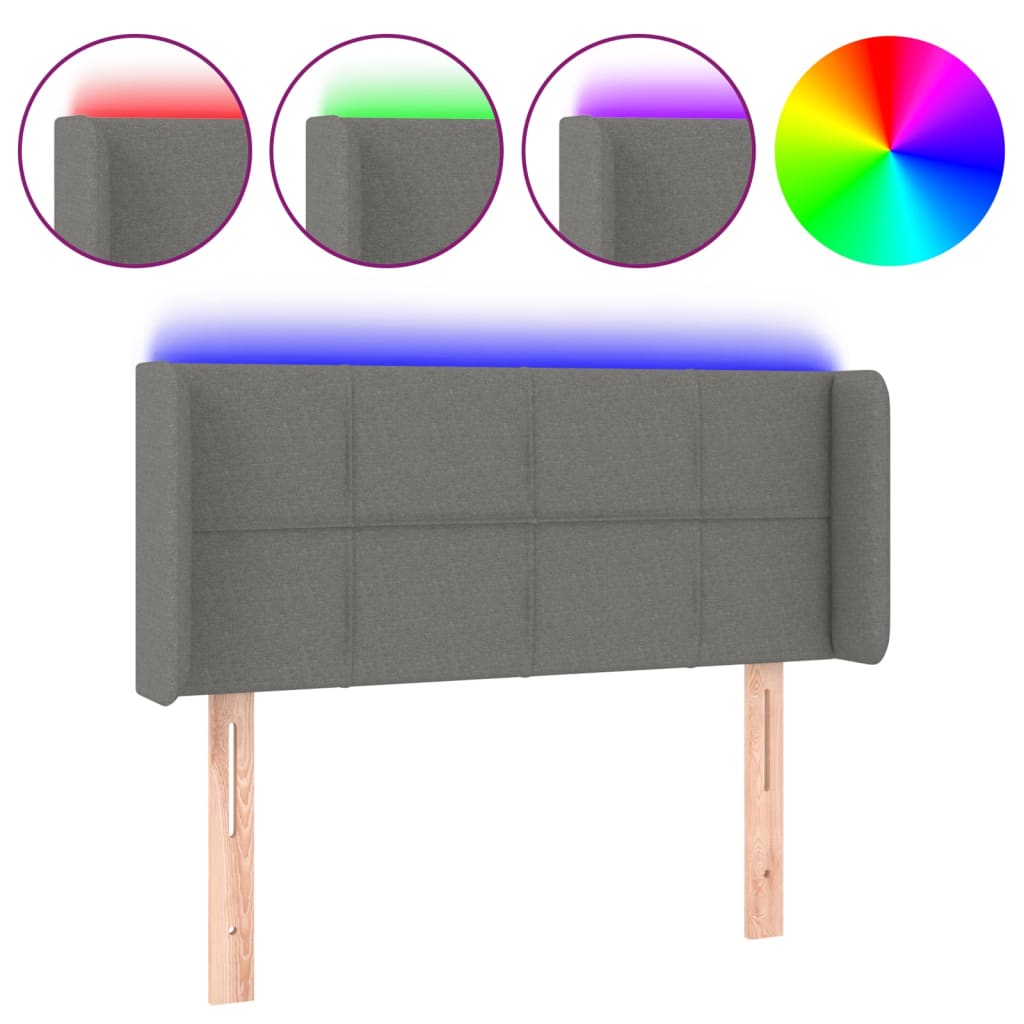 LED uzglavlje tamnosivo 83x16x78/88 cm od tkanine