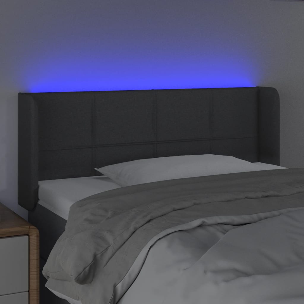 LED uzglavlje tamnosivo 83x16x78/88 cm od tkanine