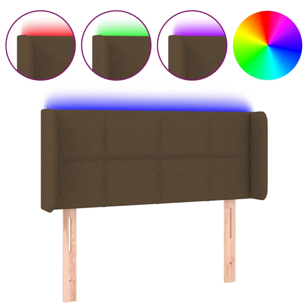 LED uzglavlje tamnosmeđe 83x16x78/88 cm od tkanine