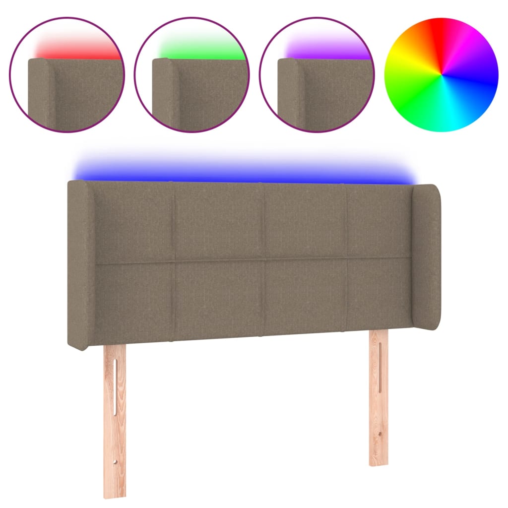 LED uzglavlje smeđesivo 83x16x78/88 cm od tkanine