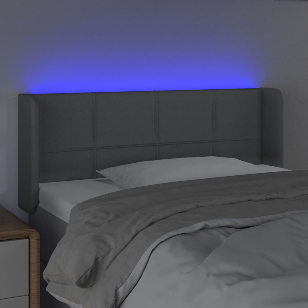 LED uzglavlje svjetlosivo 103x16x78/88 cm od tkanine