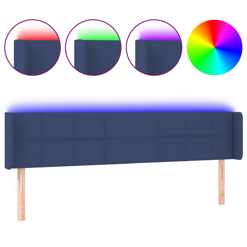 LED uzglavlje plavo 163x16x78/88 cm od tkanine