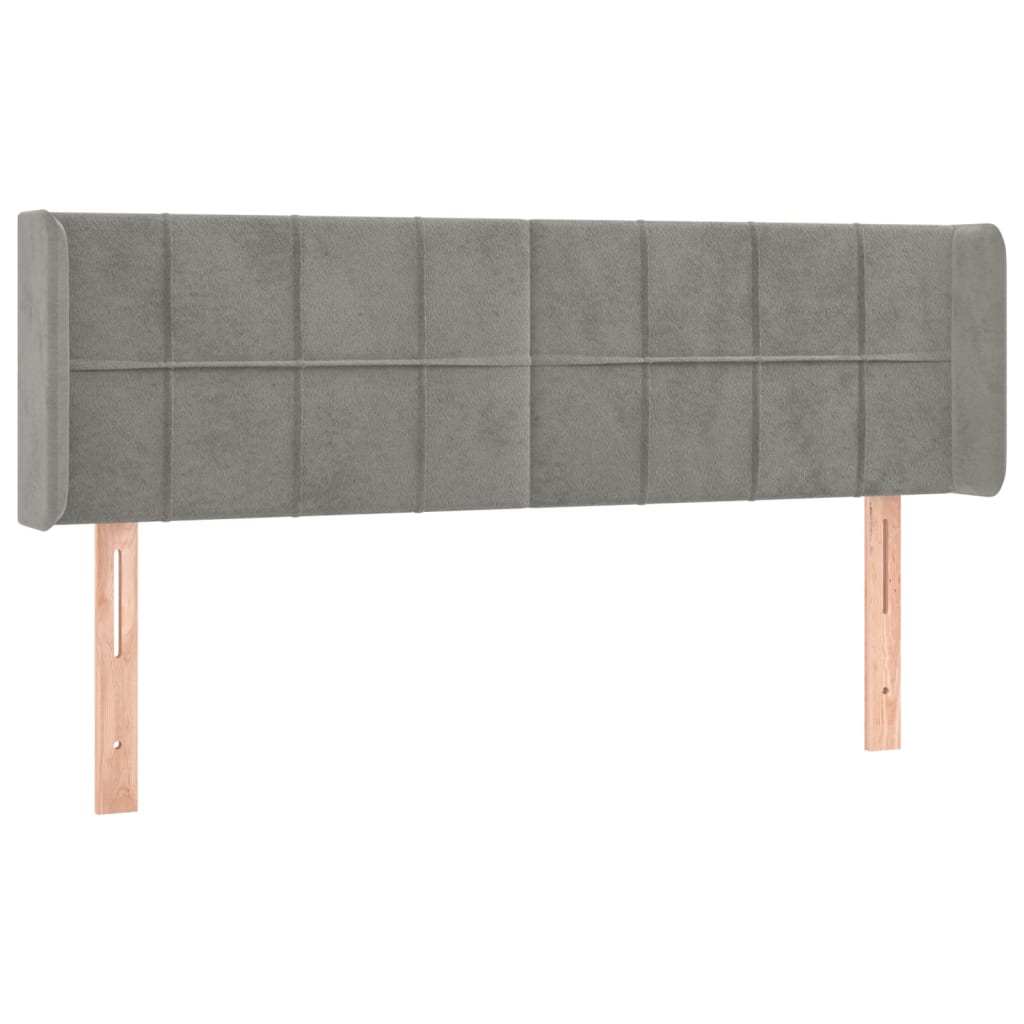 LED uzglavlje svjetlosivo 147x16x78/88 cm baršunasto