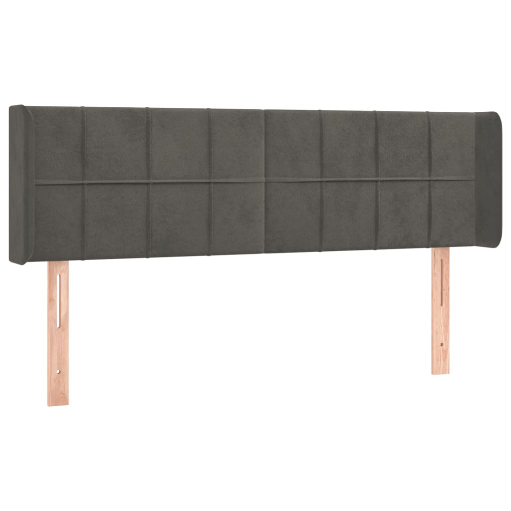 LED uzglavlje tamnosivo 147x16x78/88 cm baršunasto