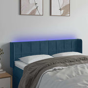 LED uzglavlje tamnoplavo 147x16x78/88 cm baršunasto