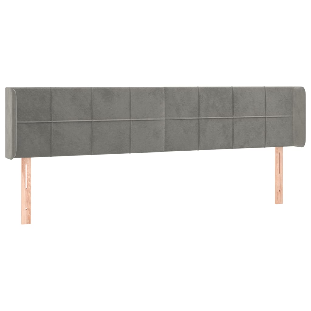 LED uzglavlje svjetlosivo 203x16x78/88 cm baršunasto