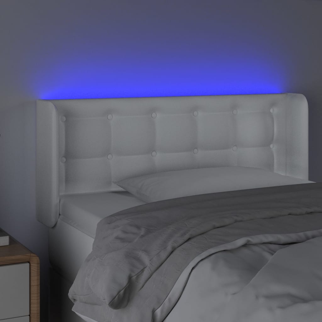 LED uzglavlje bijelo 83x16x78/88 cm od umjetne kože