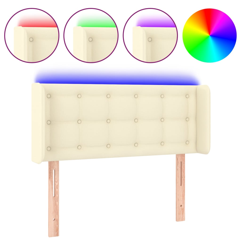LED uzglavlje krem 83x16x78/88 cm od umjetne kože