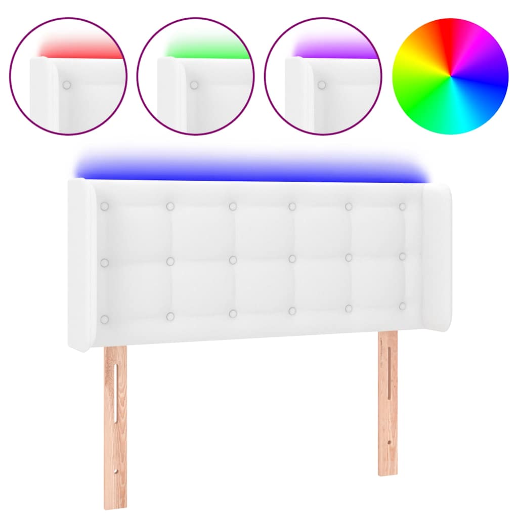 LED uzglavlje bijelo 93x16x78/88 cm od umjetne kože