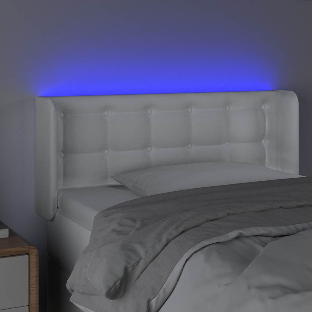 LED uzglavlje bijelo 93x16x78/88 cm od umjetne kože