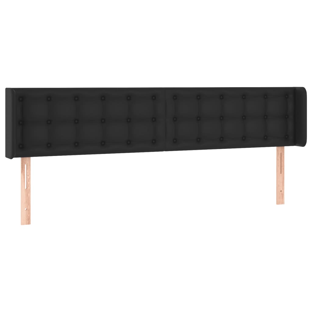 LED uzglavlje crno 183x16x78/88 cm od umjetne kože
