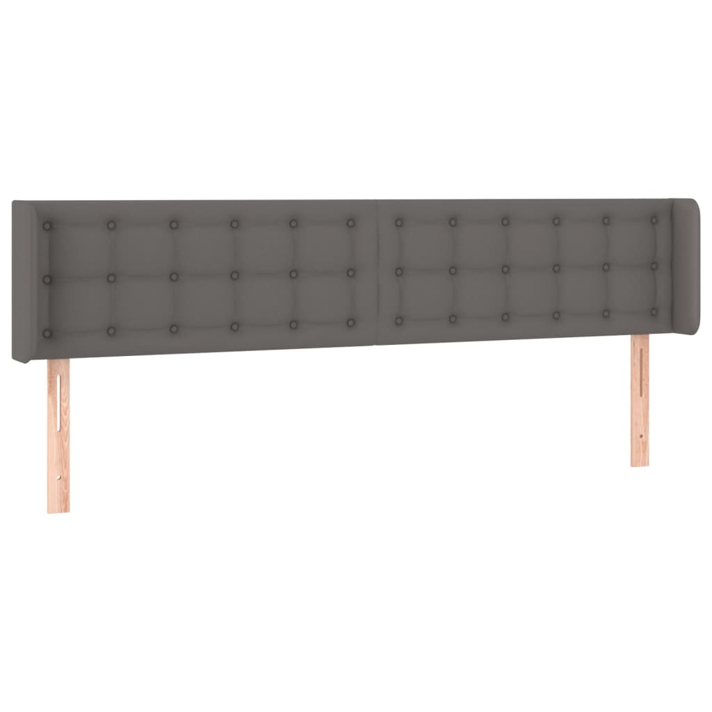 LED uzglavlje sivo 203x16x78/88 cm od umjetne kože