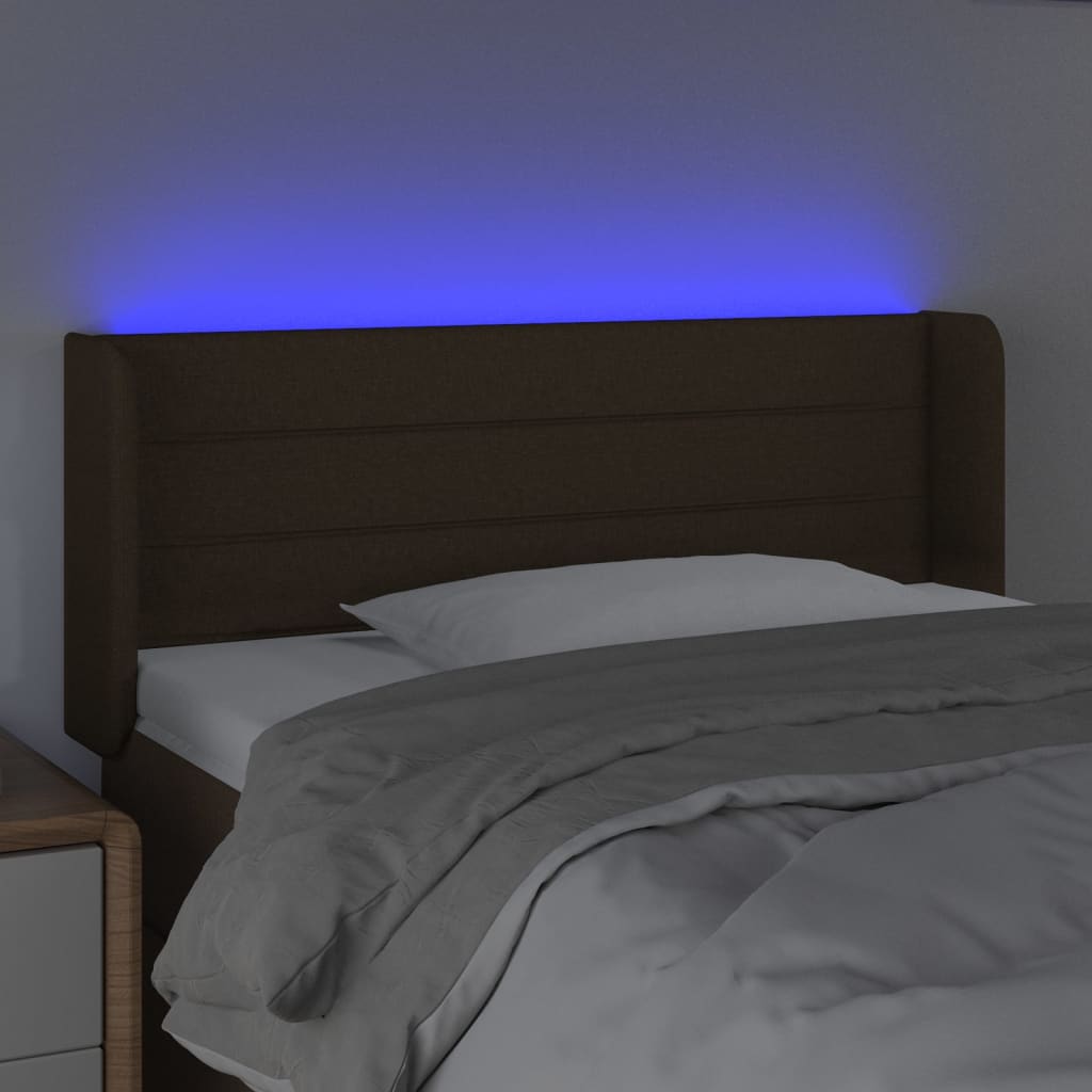 LED uzglavlje tamnosmeđe 93x16x78/88 cm od tkanine