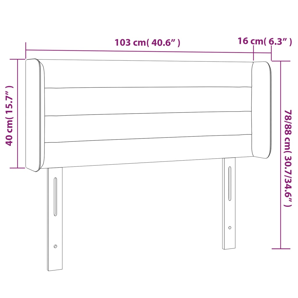 LED Uzglavlje tamnosmeđe 103x16x78/88 cm od tkanine