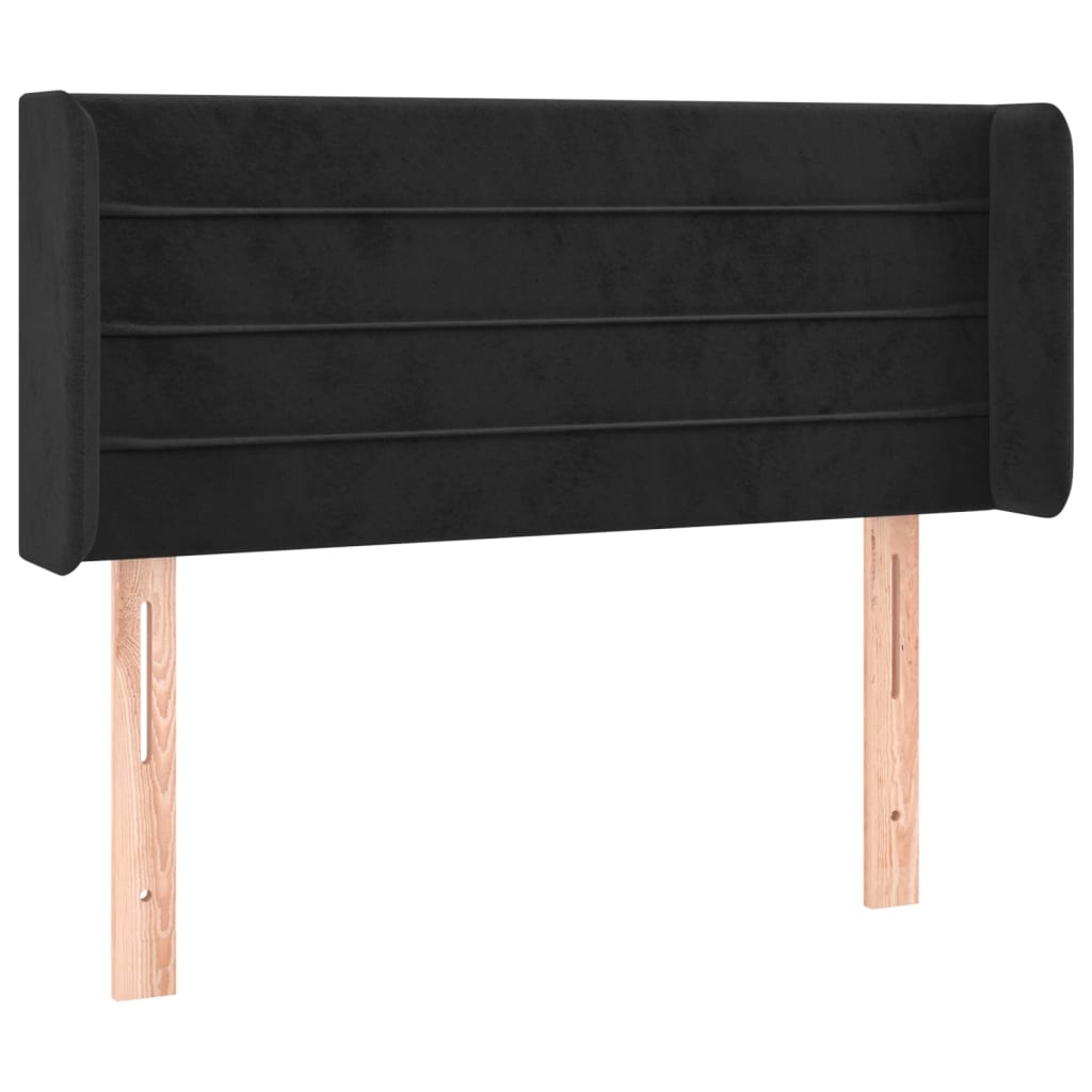 LED uzglavlje crno 93x16x78/88 cm baršunasto