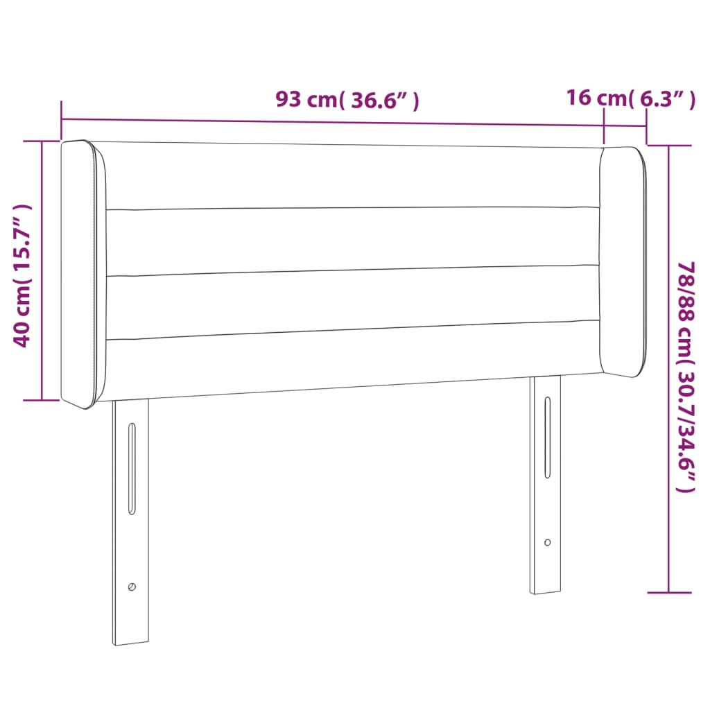 LED uzglavlje ružičasto 93x16x78/88 cm baršunasto