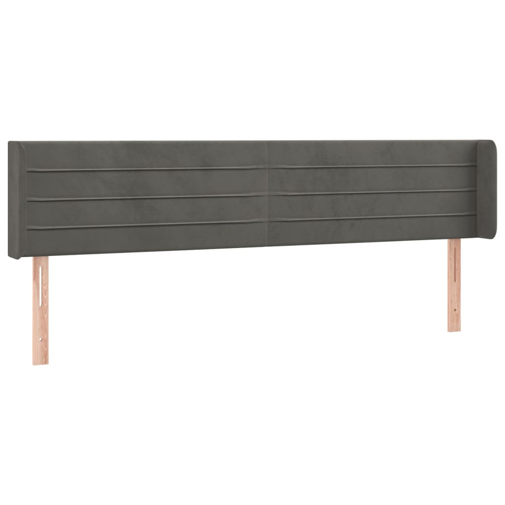 LED uzglavlje tamnosivo 163x16x78/88 cm baršunasto