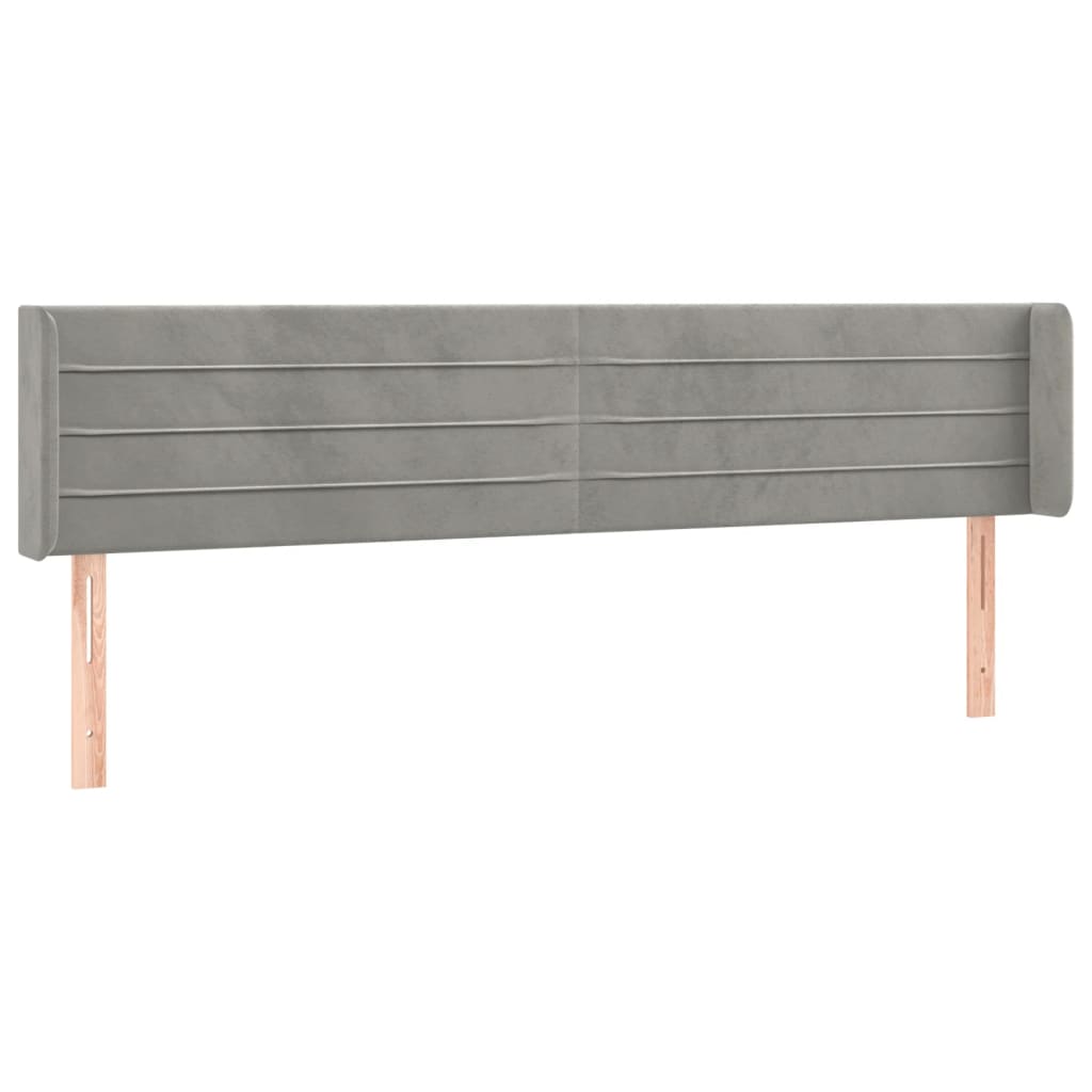 LED uzglavlje svjetlosivo 203x16x78/88 cm baršunasto