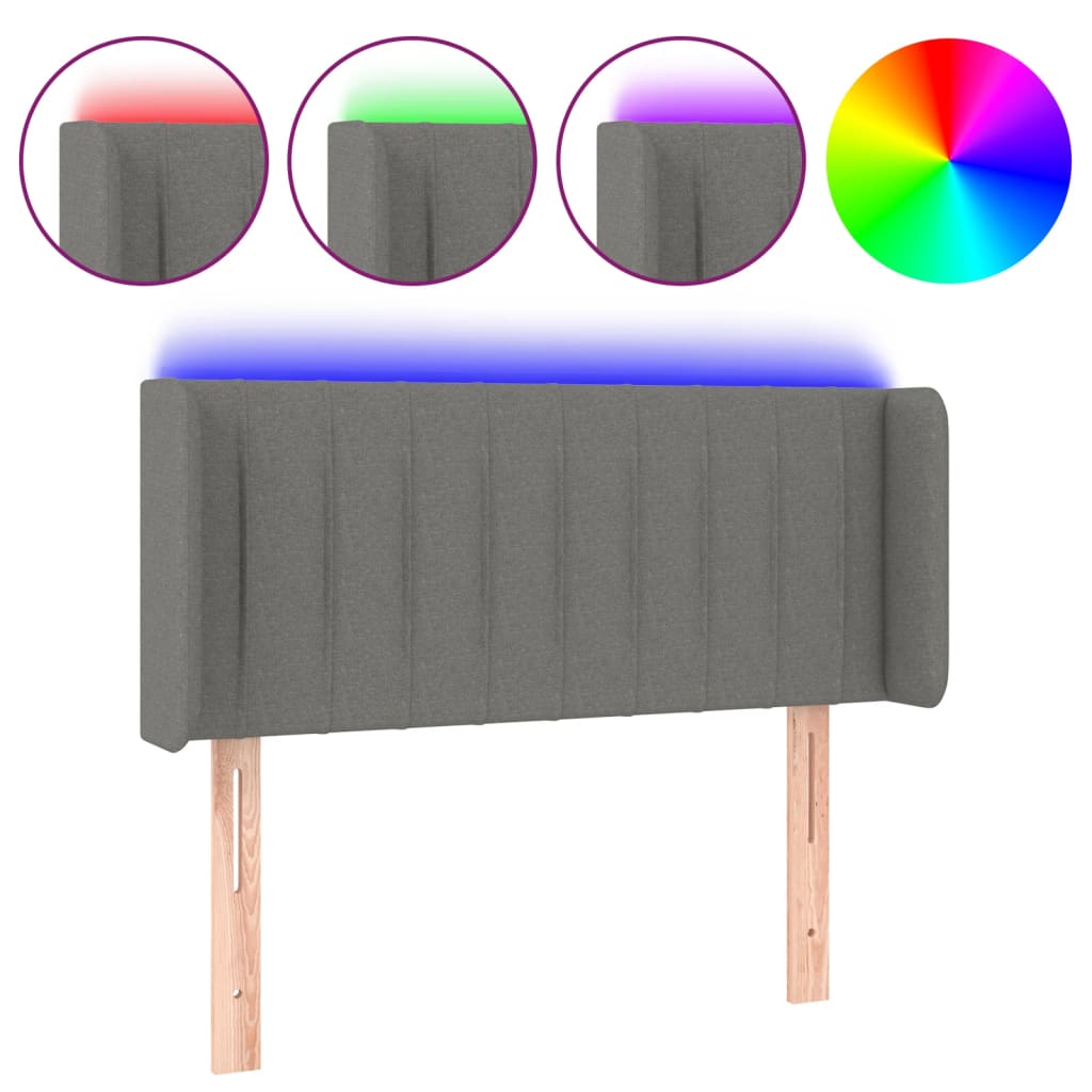 LED uzglavlje tamnosivo 83x16x78/88 cm od tkanine