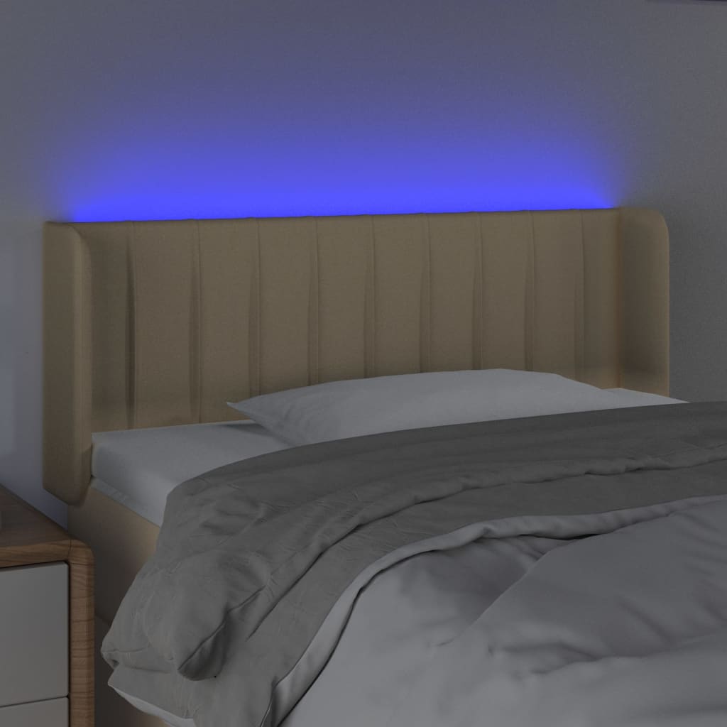 LED uzglavlje krem 93x16x78/88 cm od tkanine