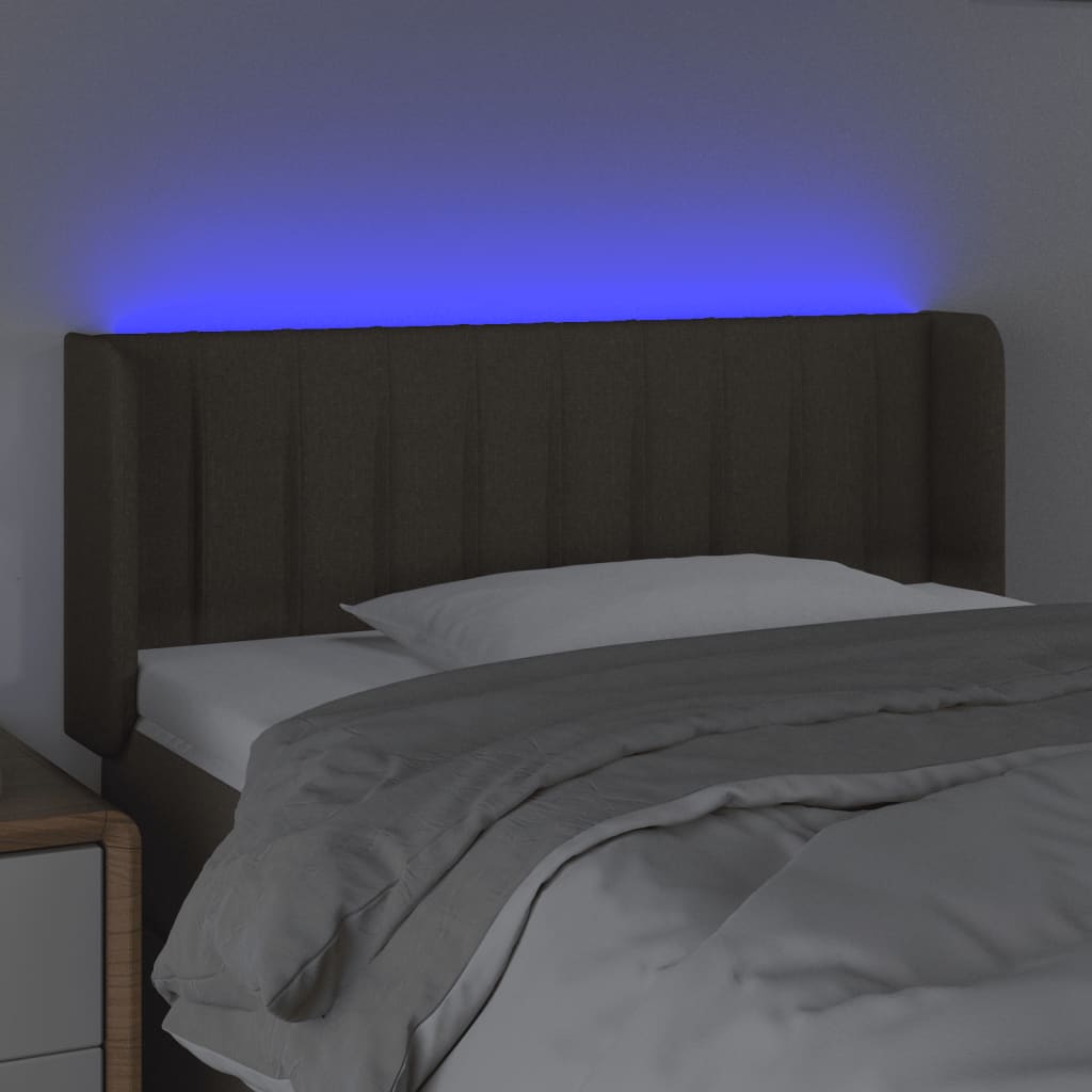 LED uzglavlje smeđesivo 103x16x78/88 cm od tkanine