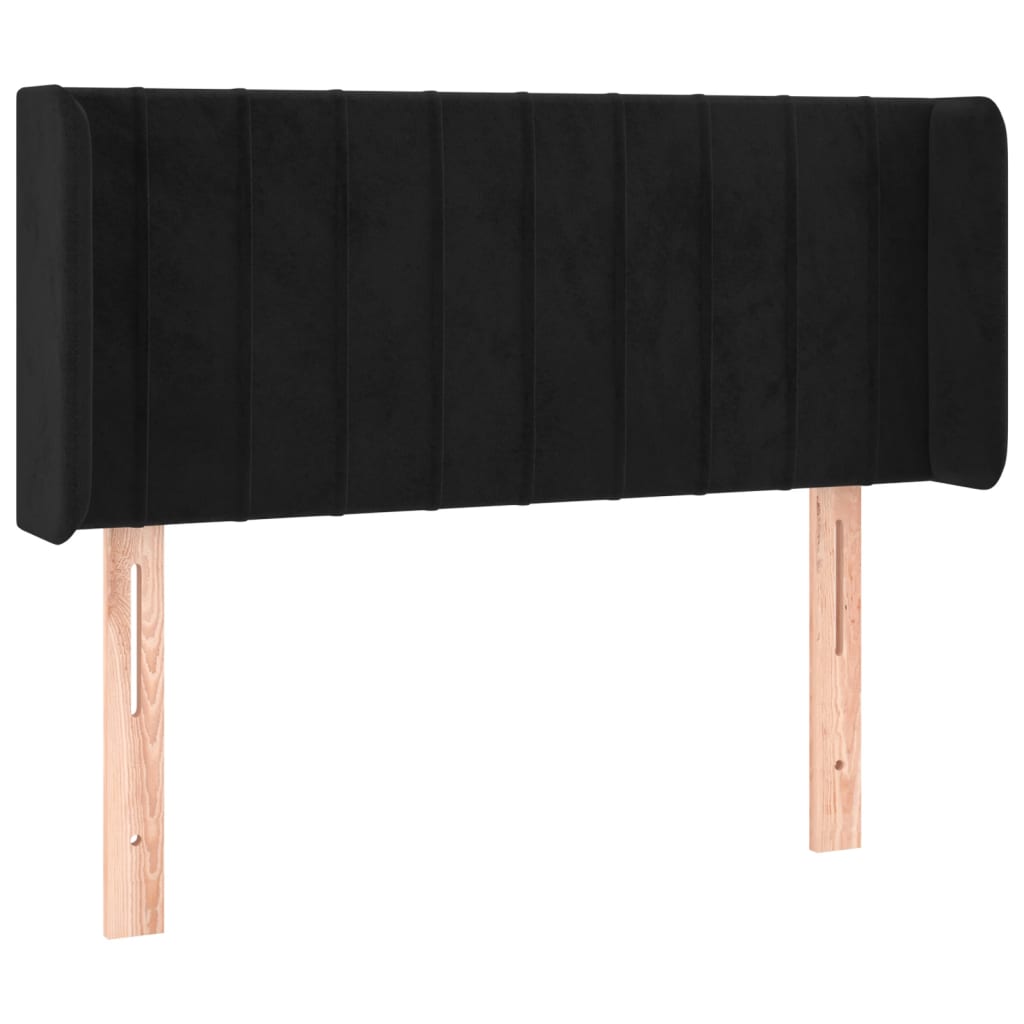 LED uzglavlje crno 93x16x78/88 cm baršunasto