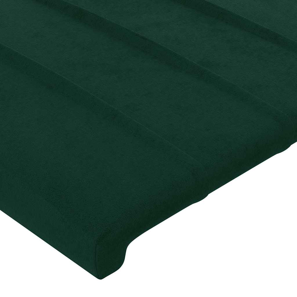 LED uzglavlje tamnozeleno 93x16x78/88 cm baršunasto