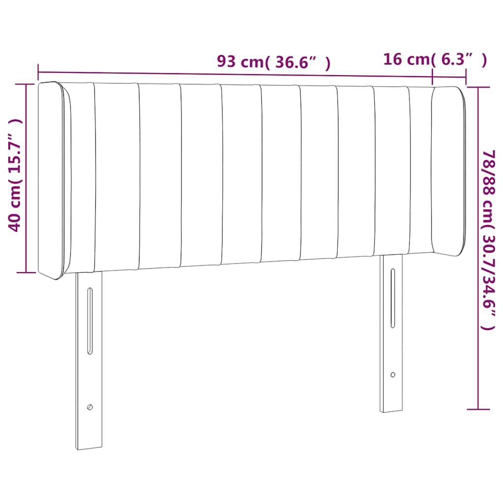 LED uzglavlje tamnozeleno 93x16x78/88 cm baršunasto
