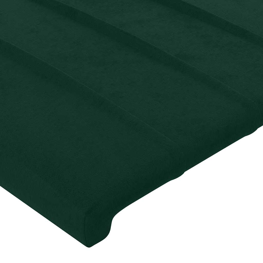 LED uzglavlje tamnozeleno 103x16x78/88 cm baršunasto