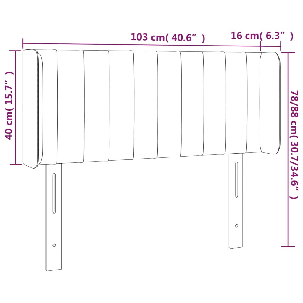 LED uzglavlje ružičasto 103x16x78/88 cm baršunasto