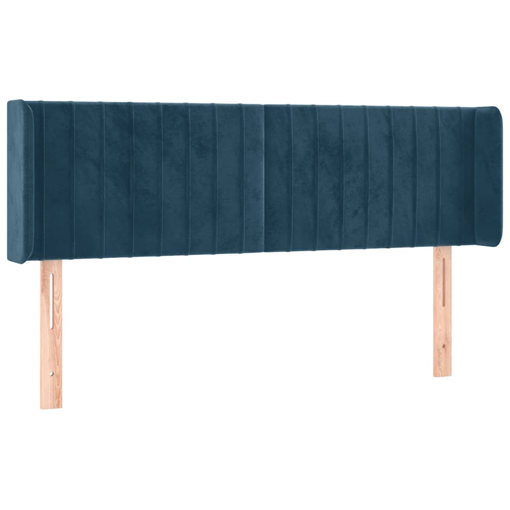 LED uzglavlje tamnoplavo 147x16x78/88 cm baršunasto
