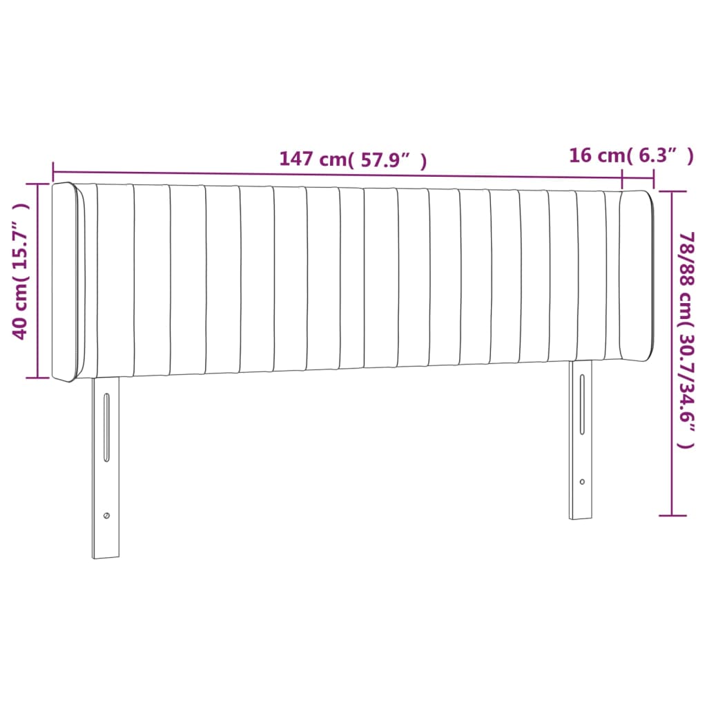 LED uzglavlje ružičasto 147x16x78/88 cm baršunasto