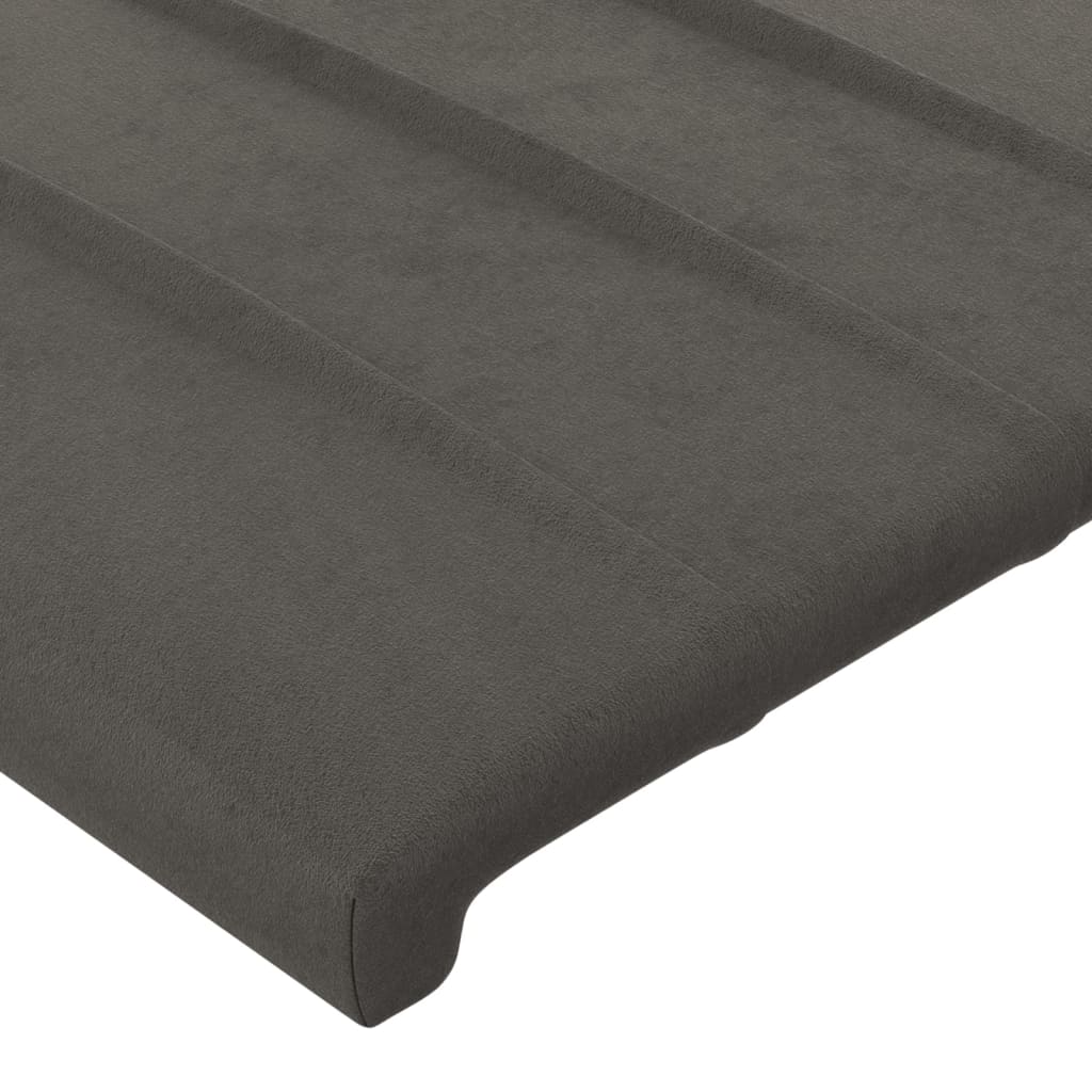 LED uzglavlje tamnosivo 183x16x78/88 cm baršunasto