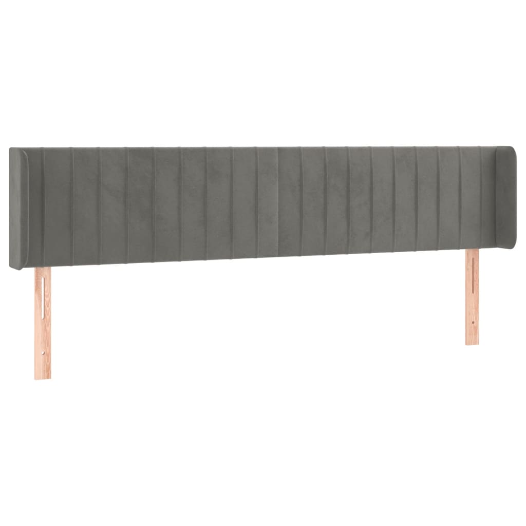 LED uzglavlje svjetlosivo 203x16x78/88 cm baršunasto