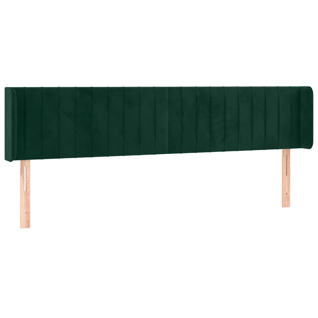LED uzglavlje tamnozeleno 203x16x78/88 cm baršunasto