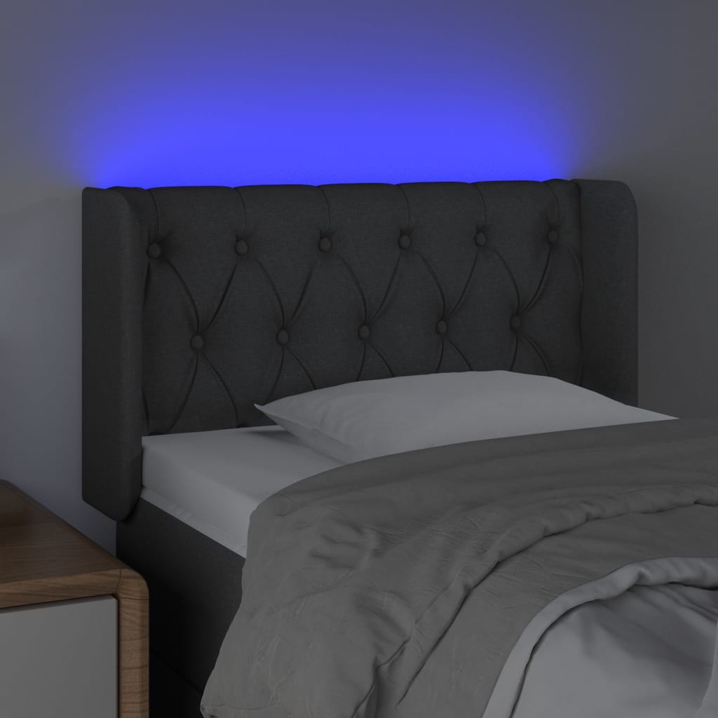 LED uzglavlje tamnosivo 83x16x78/88 cm od tkanine