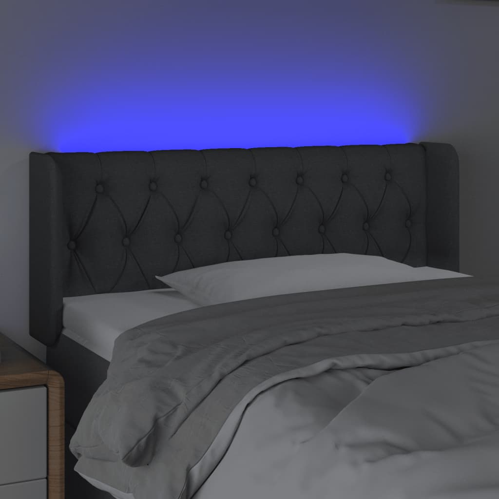 LED uzglavlje tamnosiv 93x16x78/88 cm od tkanine