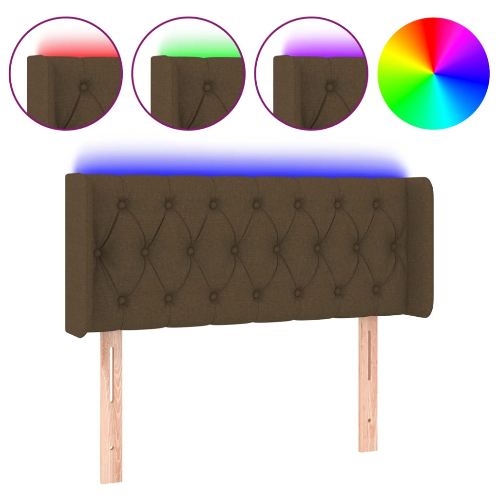 LED uzglavlje tamnosmeđe 93x16x78/88 cm od tkanine