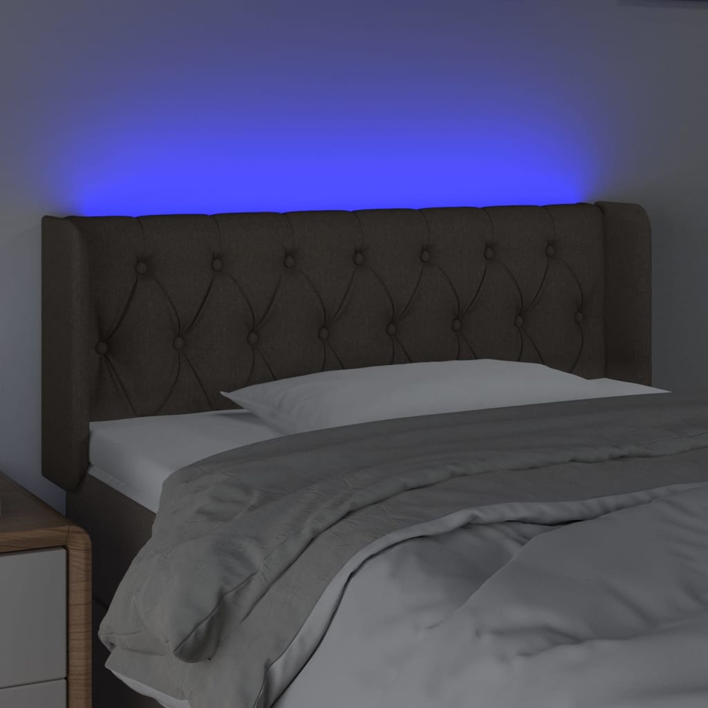 LED uzglavlje smeđesivo 93x16x78/88 cm od tkanine