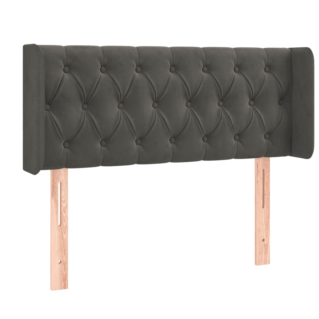 LED uzglavlje tamnosiv 93x16x78/88 cm baršunasto