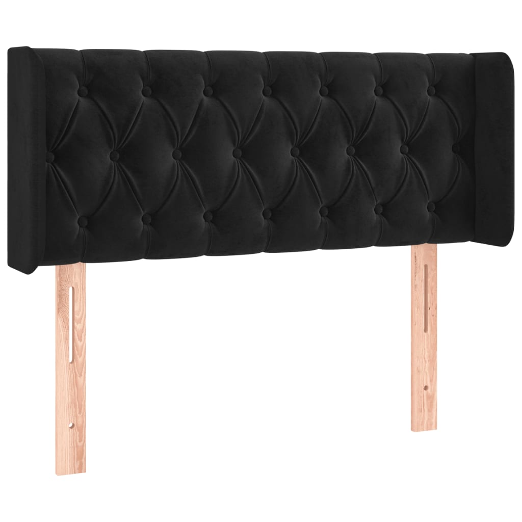 LED uzglavlje crno 93x16x78/88 cm baršunasto