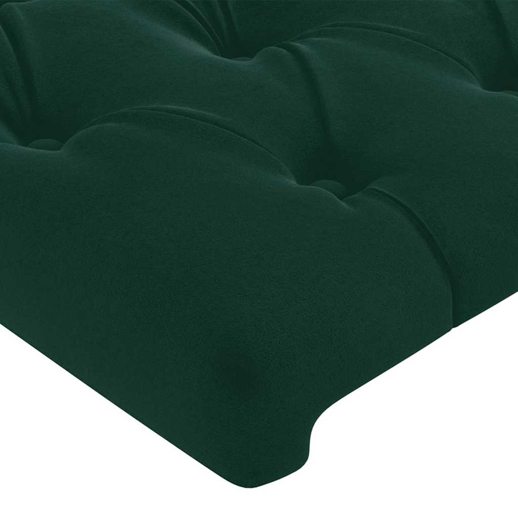 LED uzglavlje tamnozeleno 147x16x78/88 cm baršunasto
