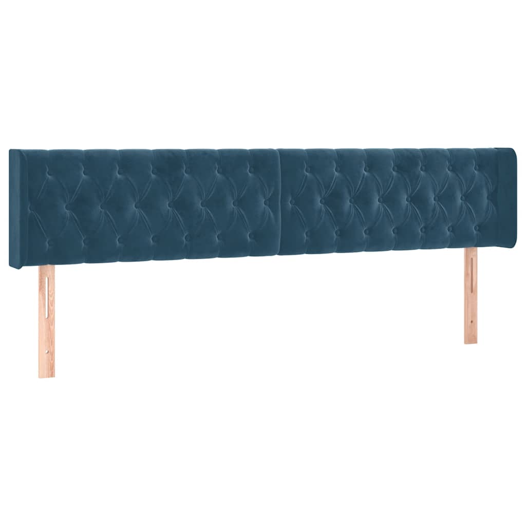 LED uzglavlje tamnoplavo 203x16x78/88 cm baršunasto