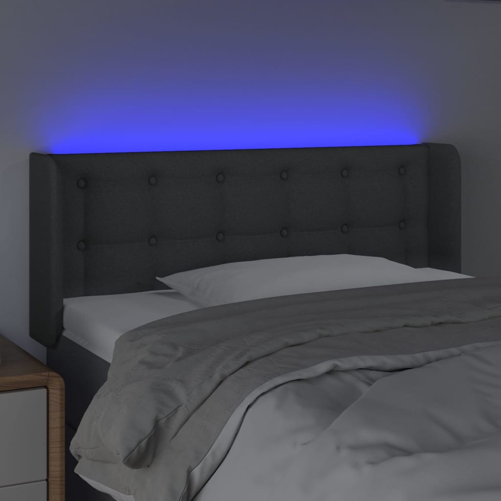 LED uzglavlje tamnosivo 83x16x78/88 cm od tkanine