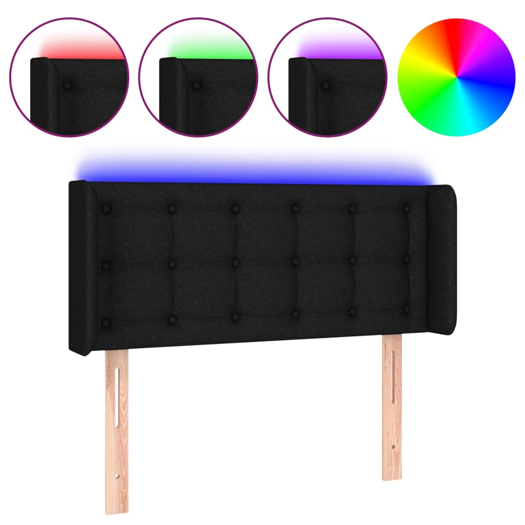 LED uzglavlje crno 83x16x78/88 cm od tkanine