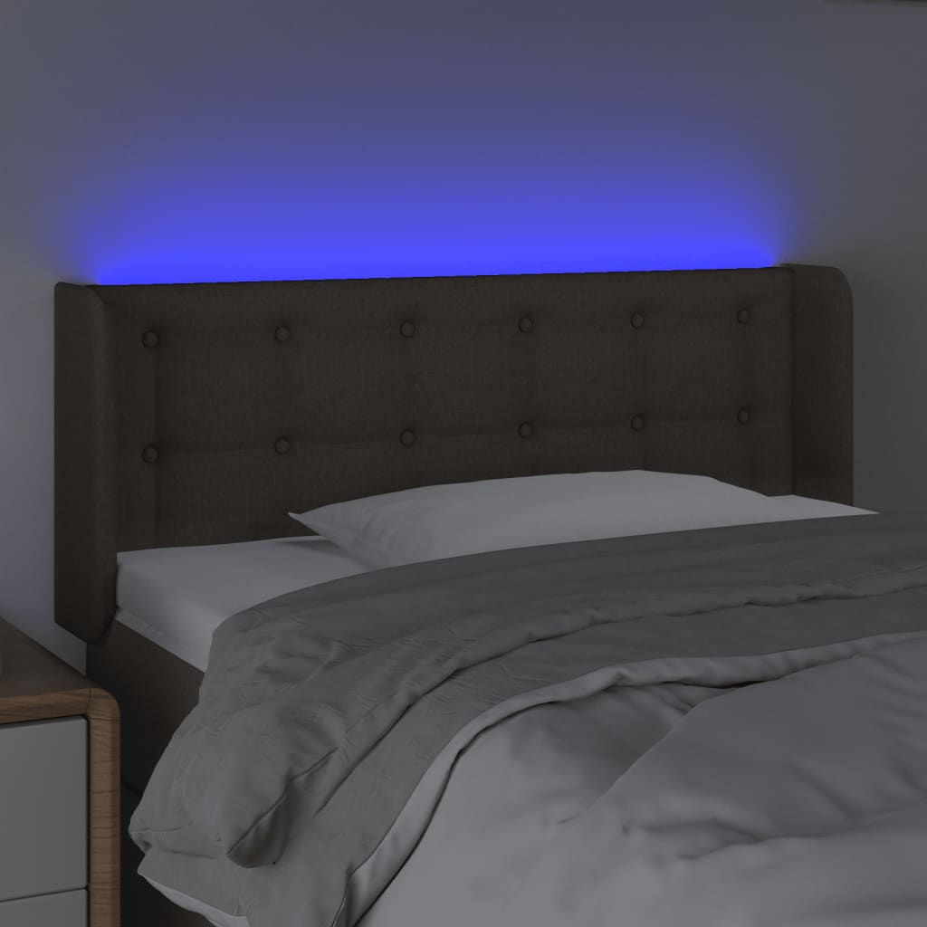 LED uzglavlje smeđesivo 83x16x78/88 cm od tkanine