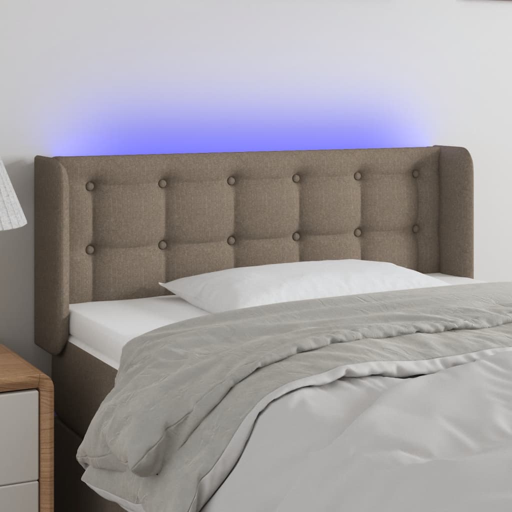 LED uzglavlje smeđesivo 83x16x78/88 cm od tkanine