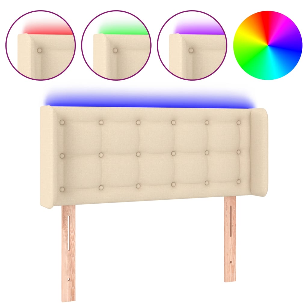 LED uzglavlje krem 83x16x78/88 cm od tkanine