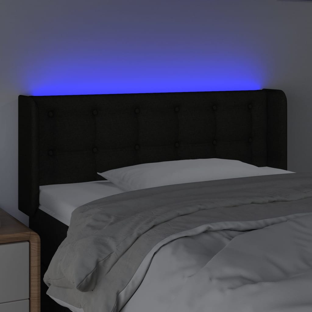 LED uzglavlje crno 103x16x78/88 cm od tkanine