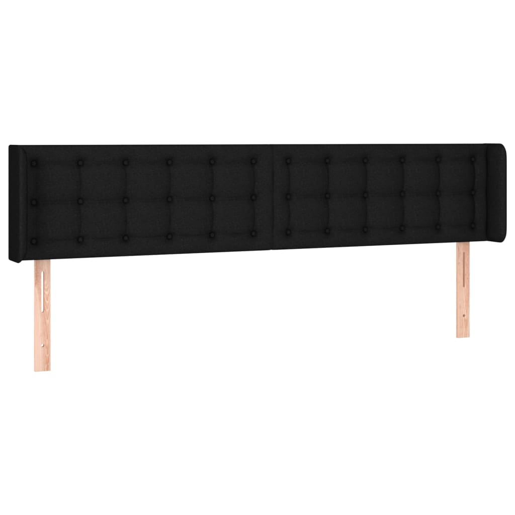LED uzglavlje crno 203x16x78/88 cm od tkanine